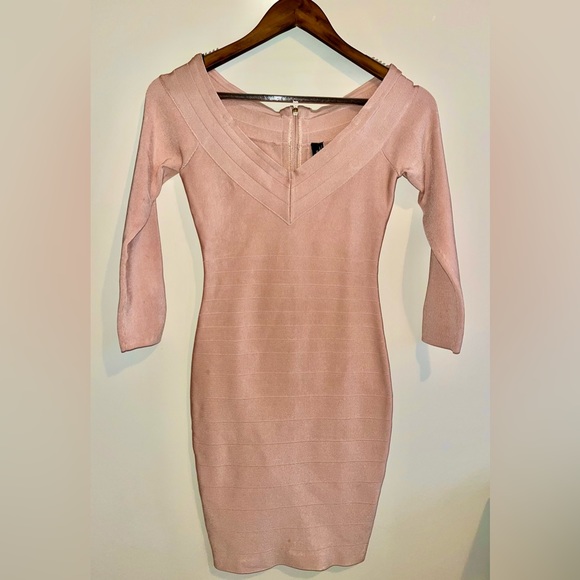 MARCIANO Bodycon Bandage Dress - Blush/Dusty Pink - Size S - Picture 1 of 4